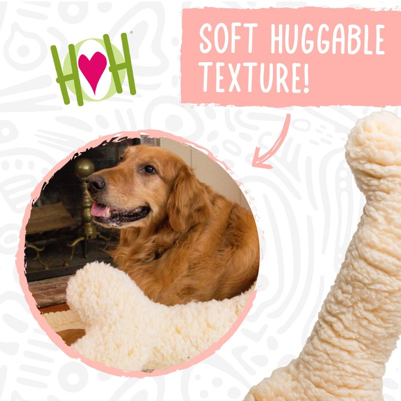 HuggleHounds Plush Bone Dog Toy - Dog Fuzzy Bone Toy, Soft Fleece, Durable Stuffed Dog Toy for Large Breeds, Puppies, Faux Sheepskin - 24" HuggleFleece Bone - Image 3